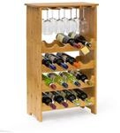 Relaxdays Weinregal aus edlem Bambus H x B x T: ca. 84 x 50 x 24 cm Weinhalter f&uuml;r