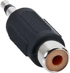 InLine 99326 Audio Adapter, 3,5mm Klinke Stecker an 1x Cinch Buchse, Mono