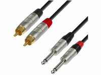 Adam Hall Cables 4 STAR TPC 0600 Twin-Kabel REAN 2 x Klinke TS auf 2 x Cinch |...
