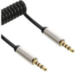 InLine 99272 Slim Audio Spiralkabel Klinke 3,5mm ST/ST, 4-polig, Stereo, 2m