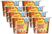 MAGGI 5 Minuten Terrine Spaghetti in Schinken-Sauce, 8er Pack (8 x 64g) |...
