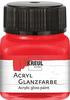 KREUL 79205 - Acryl Glanzfarbe, 20 ml Glas in rot, glänzend-glatte Acrylfarbe...