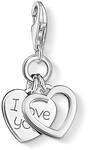 THOMAS SABO Charm-Anh&auml;nger Herzen I LOVE YOU 925er Sterlingsilber
