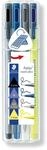 STAEDTLER 34 SB4 Triplus Mobile Office Fineliner, Schwarz,Blau