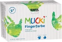 KREUL 2316 - Mucki leuchtkr&auml;ftige Fingerfarbe, 6 x 150 ml in gelb, rot, blau,...