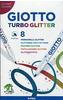 Giotto 4258 00 - Turbo Glitter, 8 Fasermaler, bunt