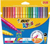 BIC Kids 888681 Pinsel-Fasermaler Visa, 18 Stück, 18-farbig sortiert