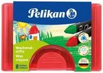 Pelikan 722942 - Wachsmalstifte 665/8d dreieckig, wasserfest