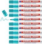 edding 3000 Permanentmarker - t&uuml;rkis (blau) - 10 Stifte - Rund-Spitze 1,5-3 mm...