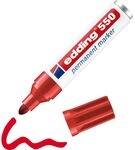 edding 550 Permanentmarker - rot - 1 Stift - Rundspitze 3-4 mm | wasserfest,