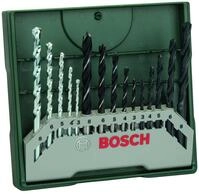 Bosch Accessories Bosch 15tlg. Mini-X-Line Spiralbohrer Mixed-Set (Holz, Stein und