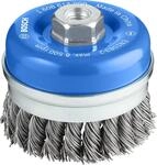 Bosch 1x PRO Steel Longlife Topfb&uuml;rste, gezopfter Draht f&uuml;r gro&szlig;e Winkelschleifer