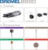 Dremel 8220 Akku Multifunktionswerkzeug 12V Set (mit 5 Zubehören und 1 Aufsatz,