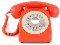 GPO 746ROTARYORA Retro Telefon mit Wählscheibe im 70er Jahre Design Orange