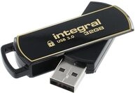 Integral Memory INFD32GB360SEC3.0 USB 3.0-Stick mit SecureLock Software schwarz/gold