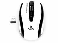 NGS FLEA Advanced White - Kabellose optische Maus, 2.4GHz, USB-Maus für...