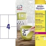 AVERY Zweckform L4719REV-20 Wetterfeste Folienetiketten (80 Aufkleber, 105x148mm auf