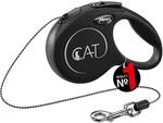 flexi&reg; CAT Roll-Leine f&uuml;r Katzen, 3m Seil, schwarz | Kompakte Taschenleine im