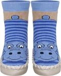 Playshoes Baby - Jungen H&uuml;ttenschuh Nilpferd Socken, Blau 7 Blau, 19/22 EU