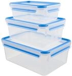 EMSA Clip & Close Food Conservation, Food Storage Container 3-Piece Set,...