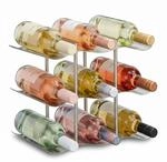 Relaxdays Weinregal Edelstahl f&uuml;r 9 Flaschen, Modernes Metall Design,...