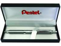 Pentel BL407-BOX EnerGel Liquid-Gel-Roller Sterling mit silberne Gehäuse,