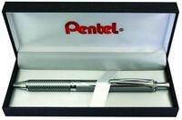 Pentel BL407-BOX EnerGel Liquid-Gel-Roller Sterling mit silberne Geh&auml;use,