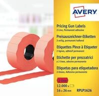 Avery Zweckform RPLP1626 Preisauszeichner-Etiketten, 2-zeilig, 16 x 26 mm, 10