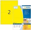 HERMA 4565 Farbige Etiketten gelb, 100 Blatt, 199,6 x 143,5 mm, 2 pro A4 Bogen,...