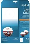 SIGEL LA501 CD-/DVD-Etiketten selbstklebend, bedruckbar, wei&szlig;, 50 Etiketten = 25