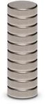 MAUL Neodym Magnete rund silber 10er Set extra flach