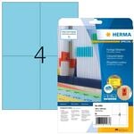 HERMA 4563 Farbige Etiketten blau abl&ouml;sbar, 20 Blatt, 105 x 148 mm, 4 pro A4...