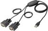 DIGITUS USB auf 2x Seriell Adapter - RS232 Konverter - USB 2.0 Typ-A zu 2x DSUB...