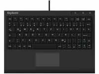 KeySonic extra Mini-Tastatur mit Touchpad, USB Kabel (2 m), voller Tastenumfang,