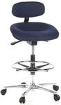 hjh OFFICE 608310 Arbeitsstuhl hoch Work MF Stoff Blau Stehhilfe B&uuml;ro...