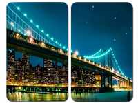 WENKO Herdabdeckplatte Universal Brooklyn Bridge, 2er Set Herdabdeckung für...