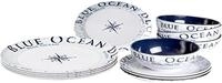 Brunner Melamin Geschirr Campinggeschirr Blue Ocean 12tlg Antislip