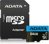 SD MicroSD Card 64GB ADATA SDXC (UHS-I Class 10) m. Ada Retail