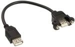 InLine 33441D USB 2.0 Adapterkabel, Buchse A auf Einbaubuchse A, 0,2m
