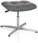 hjh OFFICE 670934 Retro Hocker SARANTO Stoff Grau Home-Office Sitzhocker