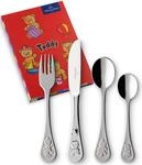 Villeroy und Boch Teddy Kinderbesteck 4-teilig, 18/10 Edelstahl, Silber, 21,5 x...
