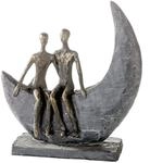 Casablanca Skulptur Moon, Deko Figur Bronze, Grau, Kunstharz Statue Wohnzimmer,...