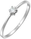 Elli DIAMONDS Ring Women Engagement Solitaire with Diamond (0.10 ct.) in 585 White