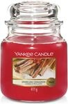Yankee Candle Duftkerze im Glas (Mittelgro&szlig;) | Sparkling Cinnamon | Brenndauer...