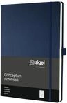 SIGEL CO646 Premium Notizbuch A4 kariert blau, Hardcover, 194 nummerierte Seiten,