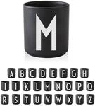 Design Letters Buchstaben Tasse Personalisiert (A-Z) | Kaffeebecher Porzellan Schwarz