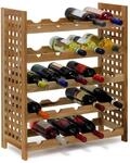 Relaxdays Weinregal Walnuss f&uuml;r 25 Flaschen HxBxT: 73 x 63 x 25 cm...