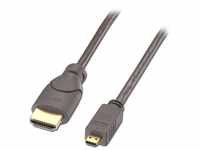 LINDY 41353 High-Speed-HDMI -Kabel, Typ A/D (Micro), 2,0m Grau