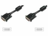 DIGITUS DVI Anschlusskabel, DVI(24+1), 2x Ferrit St/St, 2.0m, DVI-D Dual Link -