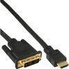 HDMI-DVI Kabel, InLine®, vergoldete Kontakte, 19p 7,5 m (17667P)